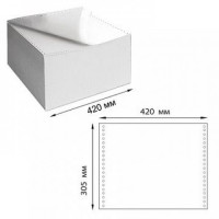 Бумага самокопирующая с перфорацией белая, 420х305 мм (12"), 2-х слойная, 900 комплектов, белизна 90