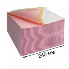 Бумага самокопирующая с перфорацией цветная, 240х305 мм (12"), 3-х слойная, 600 комплектов, DRESCHER